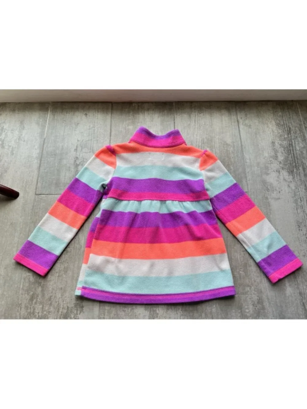 Toddler Little Girls Fleece Rainbow Half Zip Pullover Lightweight Jacket 5T